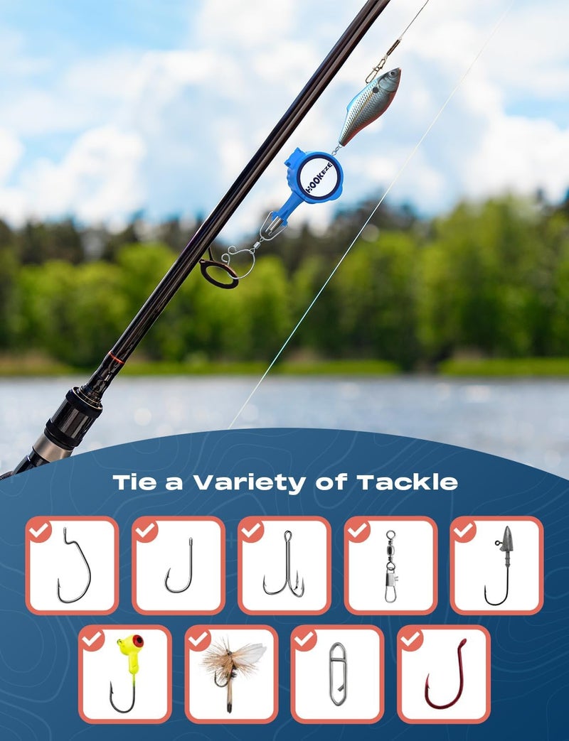 HOOK-EZE 4-in-1 Fishing Knot Tying Tool, Treble Hook Covers Keeps Lures Safe, Hook Sharpener, Lure Wraps for Fishing Rod, Fishing Line Cutter Accessories Gifts for Anglers Fishermen - Image 5